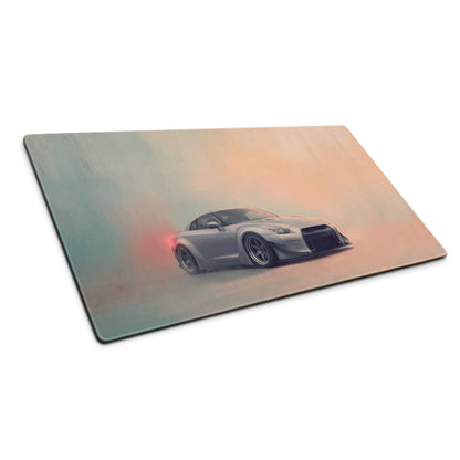 Nissan GT-R Inspired Ultimate Silver Widebody Desk Pad – Extended Non-Slip PC Mouse Mat