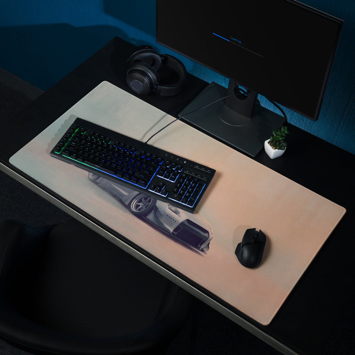 Nissan GT-R Inspired Ultimate Silver Widebody Desk Pad – Extended Non-Slip PC Mouse Mat