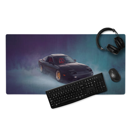 Nissan 180SX Inspired Midnight Stealth Pop-Up Desk Pad – Ultra-Glide Stitched Edge Gaming Mouse Mat