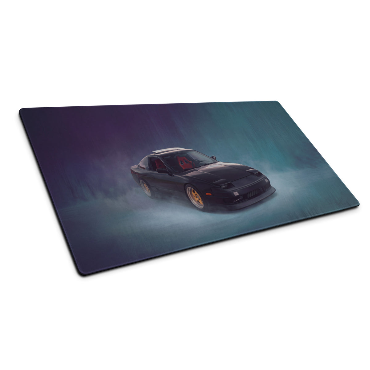 Nissan 180SX Inspired Midnight Stealth Pop-Up Desk Pad – Ultra-Glide Stitched Edge Gaming Mouse Mat