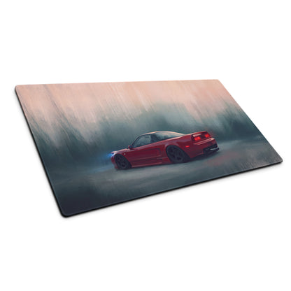 Honda NSX Inspired Formula Red Rear Profile Desk Mat – Low-Friction Cloth Setup Mousepad