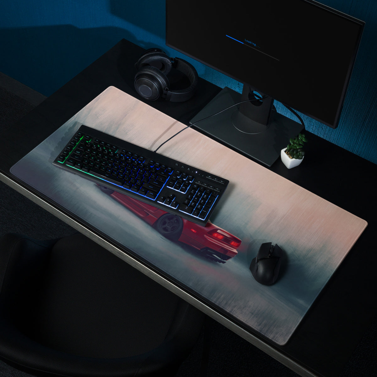 Honda NSX Inspired Formula Red Rear Profile Desk Mat – Low-Friction Cloth Setup Mousepad