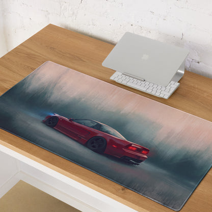 Honda NSX Inspired Formula Red Rear Profile Desk Mat – Low-Friction Cloth Setup Mousepad