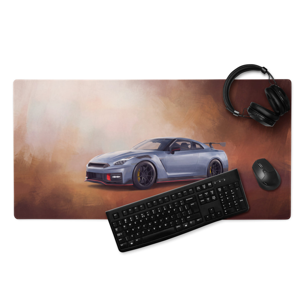 Nissan GT-R Inspired Nismo Stealth Gray Track Desk Mat – High-Precision XL Gaming Mousepad