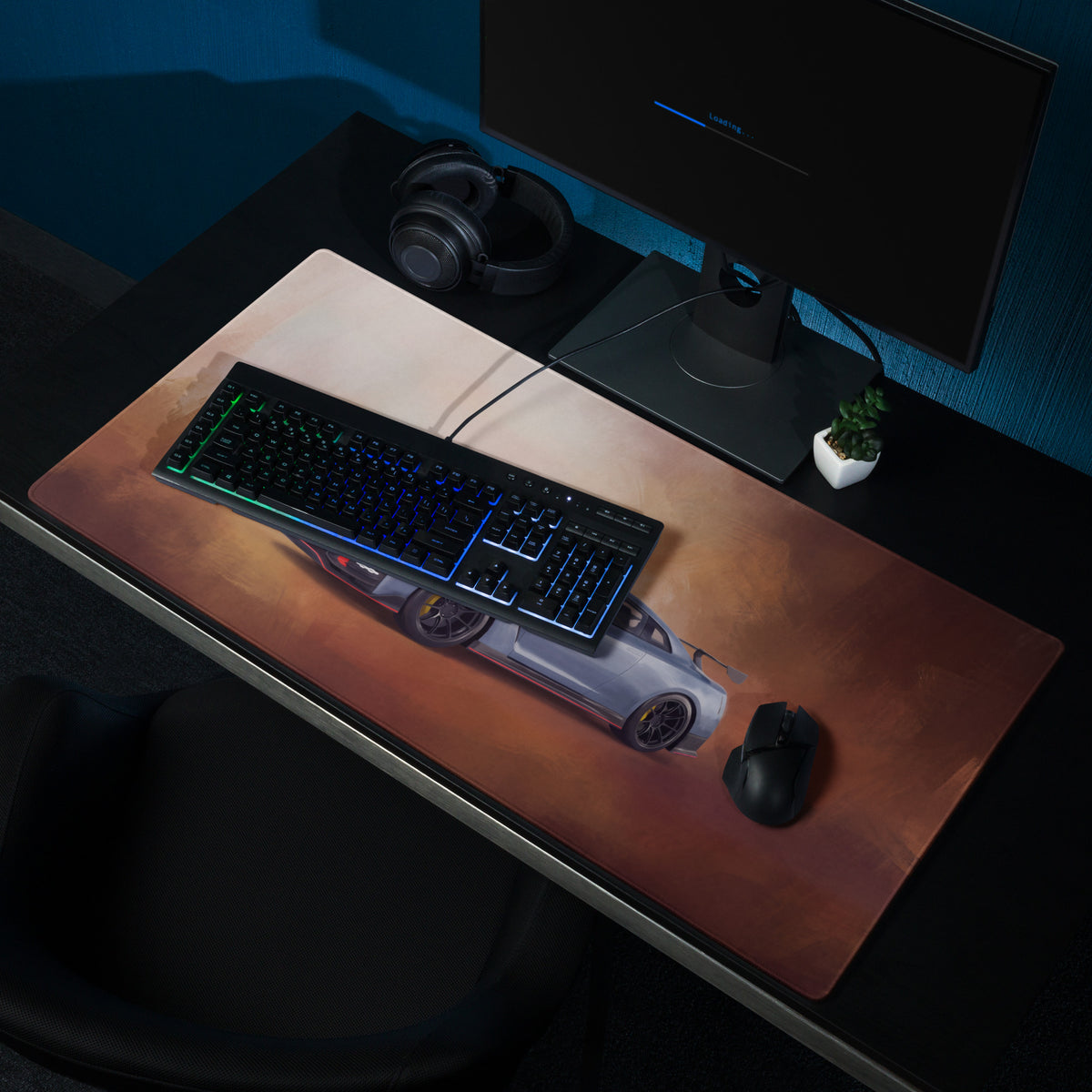 Nissan GT-R Inspired Nismo Stealth Gray Track Desk Mat – High-Precision XL Gaming Mousepad