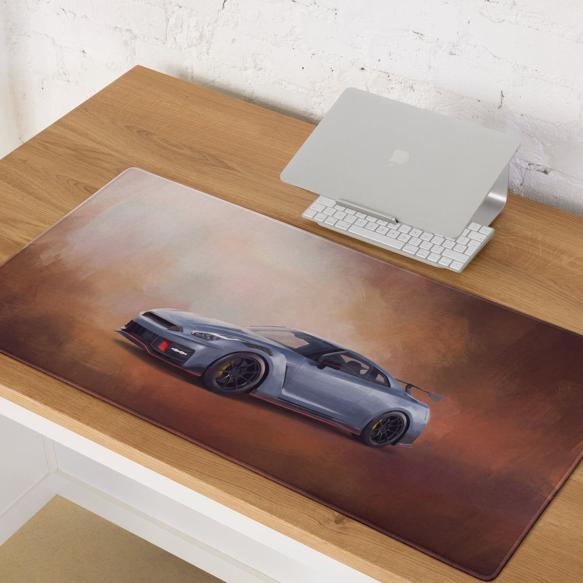 Nissan GT-R Inspired Nismo Stealth Gray Track Desk Mat – High-Precision XL Gaming Mousepad
