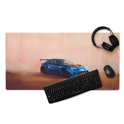 Subaru BRZ Inspired World Rally Blue GT Wing Desk Pad – Ultra-Glide Stitched Edge Gaming Mouse Mat