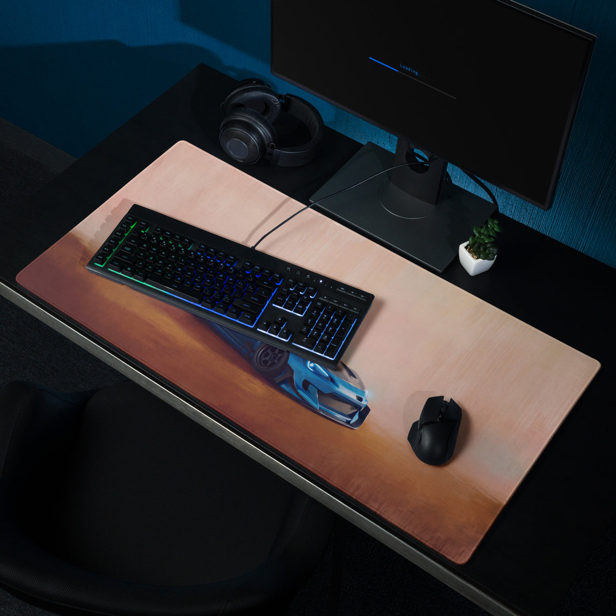Subaru BRZ Inspired World Rally Blue GT Wing Desk Pad – Ultra-Glide Stitched Edge Gaming Mouse Mat