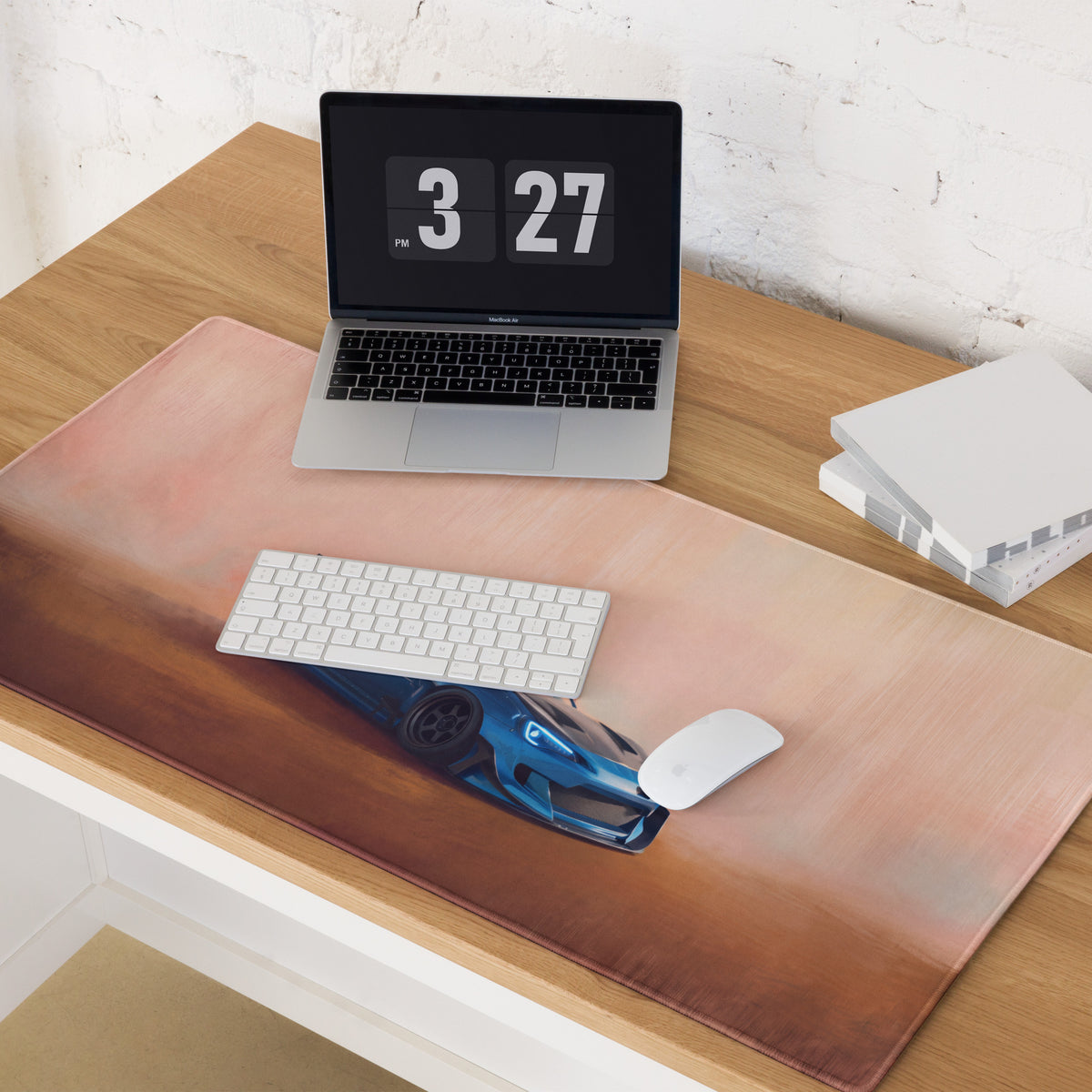 Subaru BRZ Inspired World Rally Blue GT Wing Desk Pad – Ultra-Glide Stitched Edge Gaming Mouse Mat