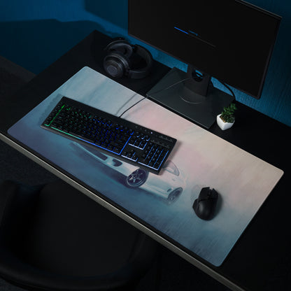 Toyota Supra Inspired Super White MK4 Low-Stance Desk Mat – Low-Friction Cloth Setup Mousepad