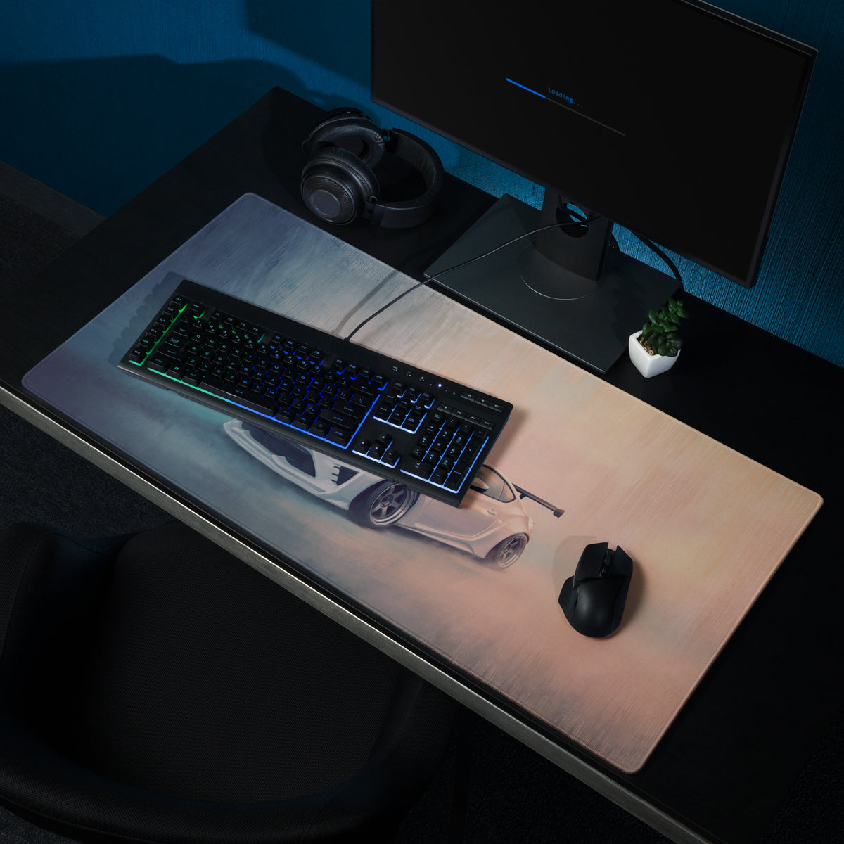Toyota 86 Inspired Halo White Widebody GT Wing Desk Pad – Extended Non-Slip PC Mouse Mat