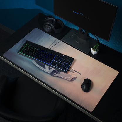 Toyota 86 Inspired Halo White Widebody GT Wing Desk Pad – Extended Non-Slip PC Mouse Mat