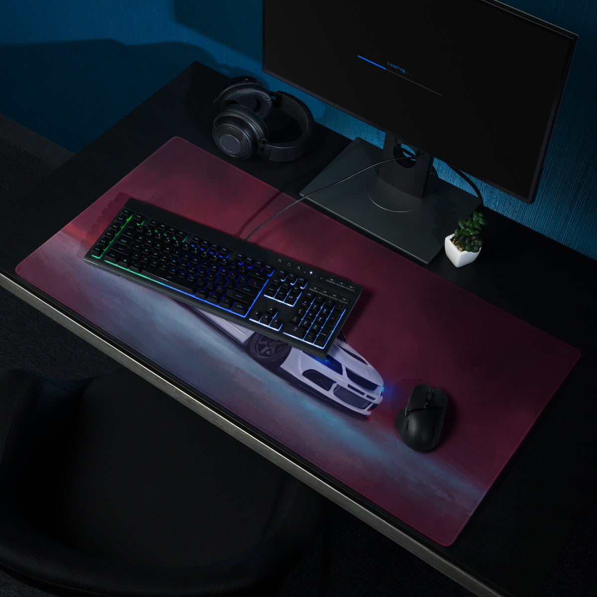 Mitsubishi Lancer Evolution Inspired Pure White Evo IX Side Profile Desk Mat – High-Precision XL Gaming Mousepad