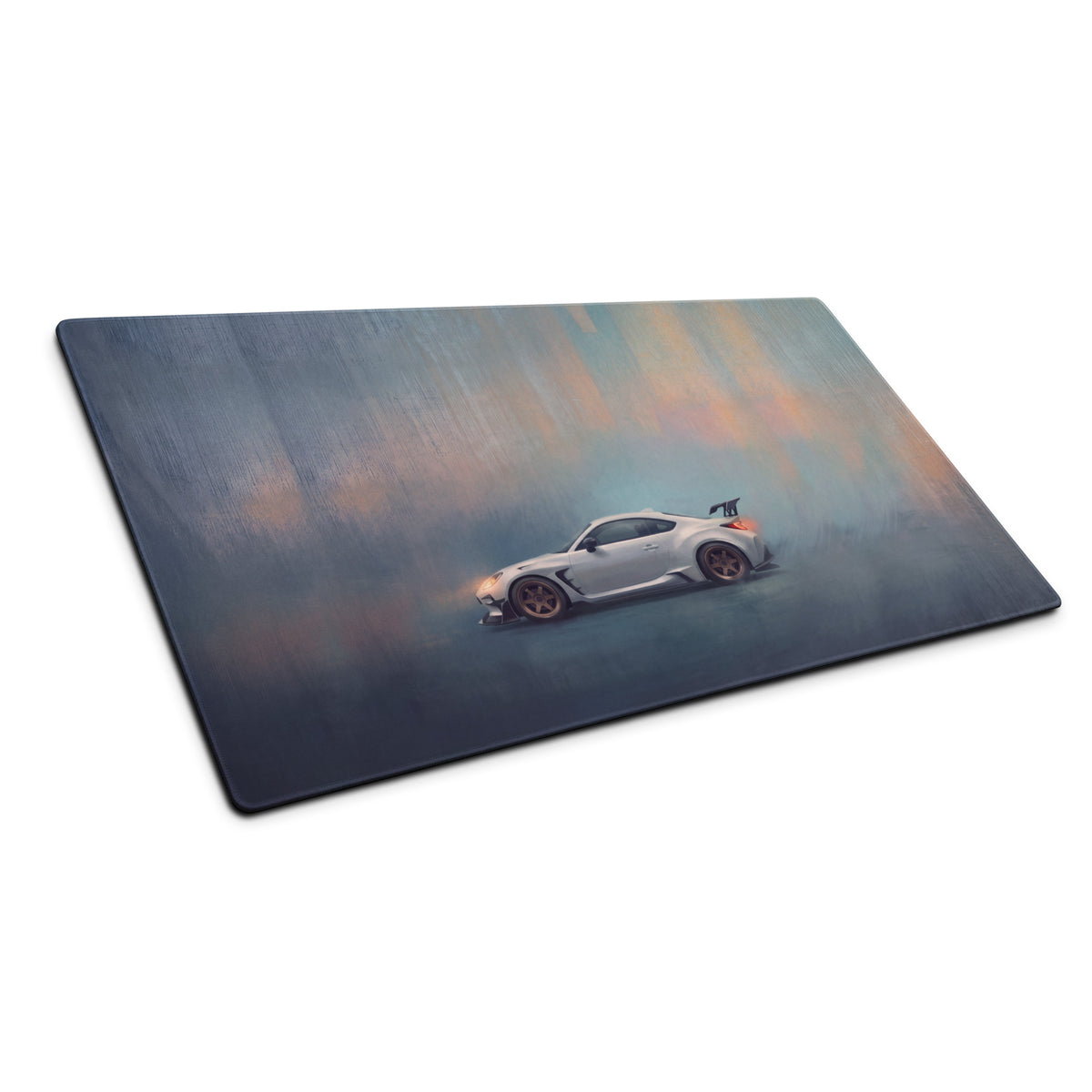Toyota GR86 Inspired Halo White Bronze Rim Profile Desk Mat – Low-Friction Cloth Setup Mousepad