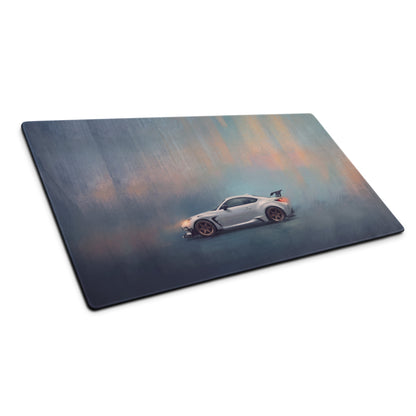 Toyota GR86 Inspired Halo White Bronze Rim Profile Desk Mat – Low-Friction Cloth Setup Mousepad