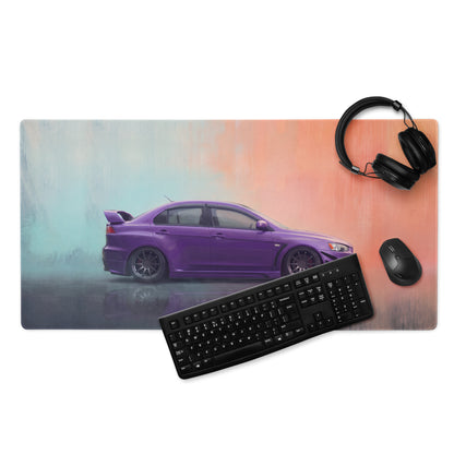Mitsubishi Lancer Evolution Inspired Midnight Purple Evo X Desk Pad – Extended Non-Slip PC Mouse Mat