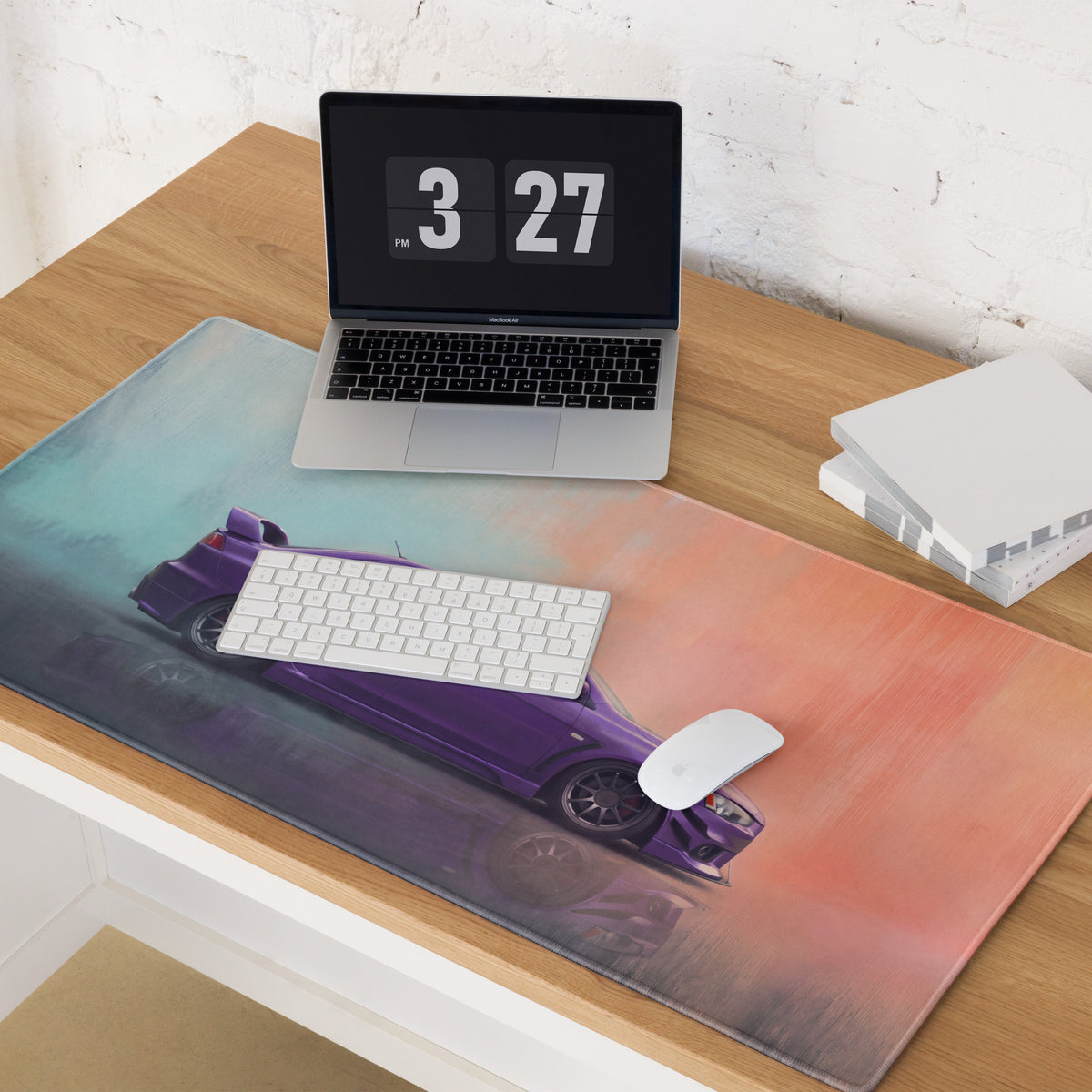 Mitsubishi Lancer Evolution Inspired Midnight Purple Evo X Desk Pad – Extended Non-Slip PC Mouse Mat