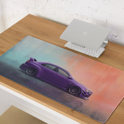 Mitsubishi Lancer Evolution Inspired Midnight Purple Evo X Desk Pad – Extended Non-Slip PC Mouse Mat