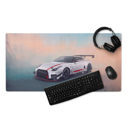 Nissan GT-R Inspired White Nismo GT3 Aero Desk Mat – High-Precision XL Gaming Mousepad