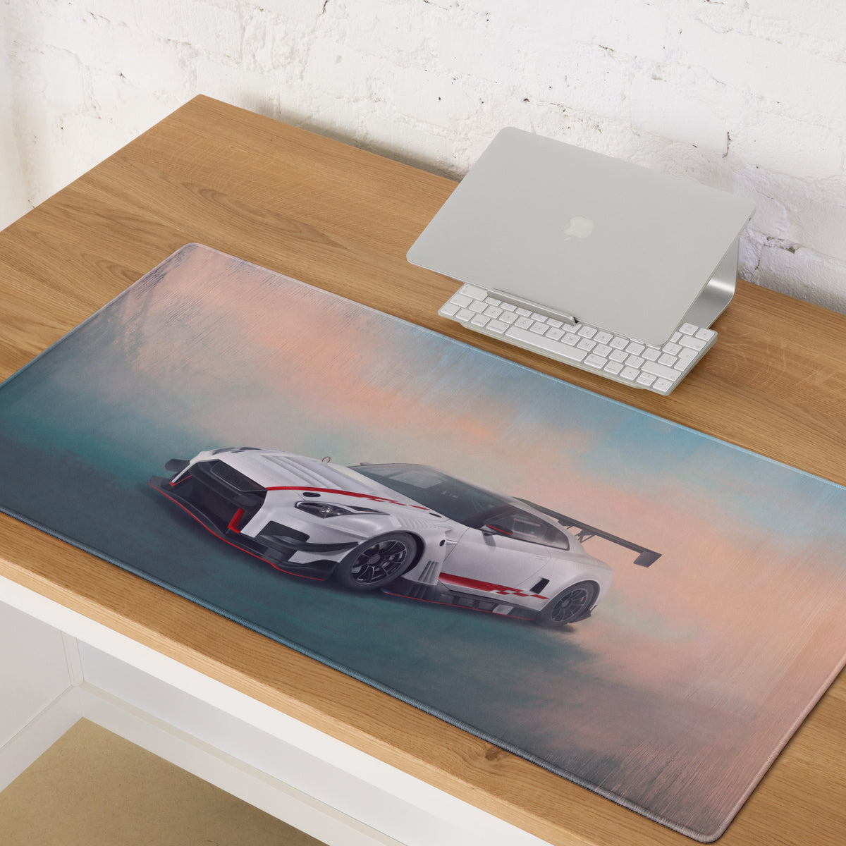 Nissan GT-R Inspired White Nismo GT3 Aero Desk Mat – High-Precision XL Gaming Mousepad