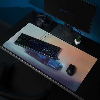 Nissan Z Inspired Seiran Blue Rear Profile Desk Pad – Ultra-Glide Stitched Edge Gaming Mouse Mat