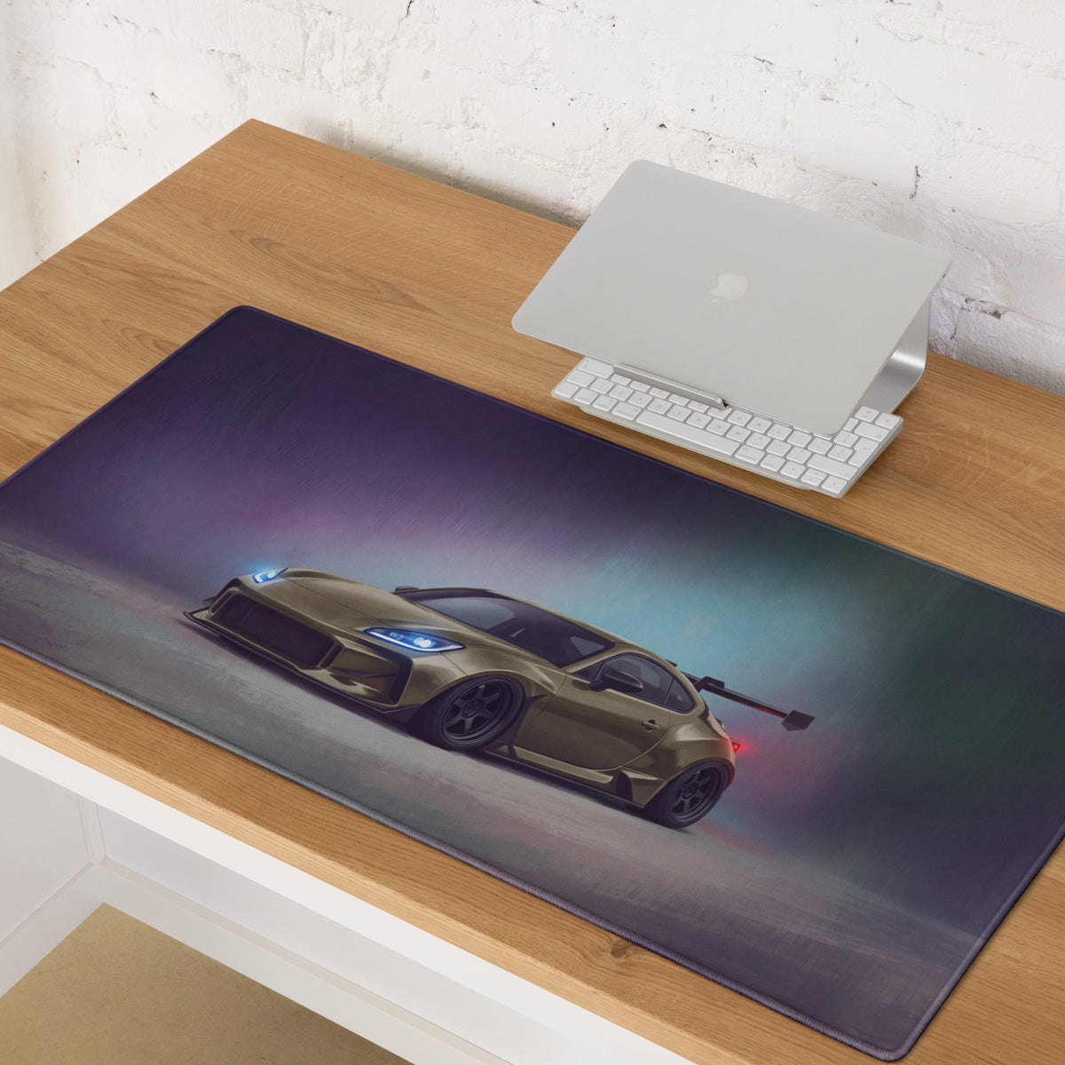 Toyota GR86 Inspired Desert Bronze Widebody Desk Mat – Low-Friction Cloth Setup Mousepad