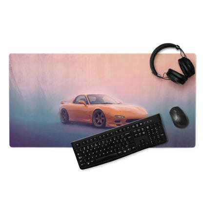 Mazda RX-7 Inspired Competition Orange FD Desk Pad – Extended Non-Slip PC Mouse Mat
