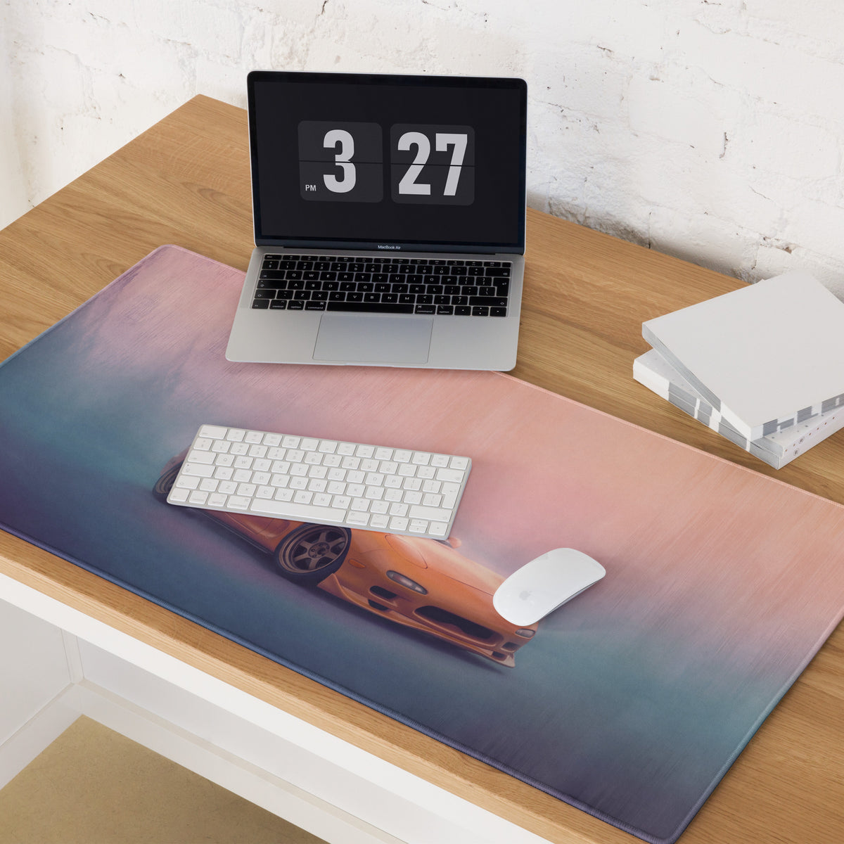 Mazda RX-7 Inspired Competition Orange FD Desk Pad – Extended Non-Slip PC Mouse Mat
