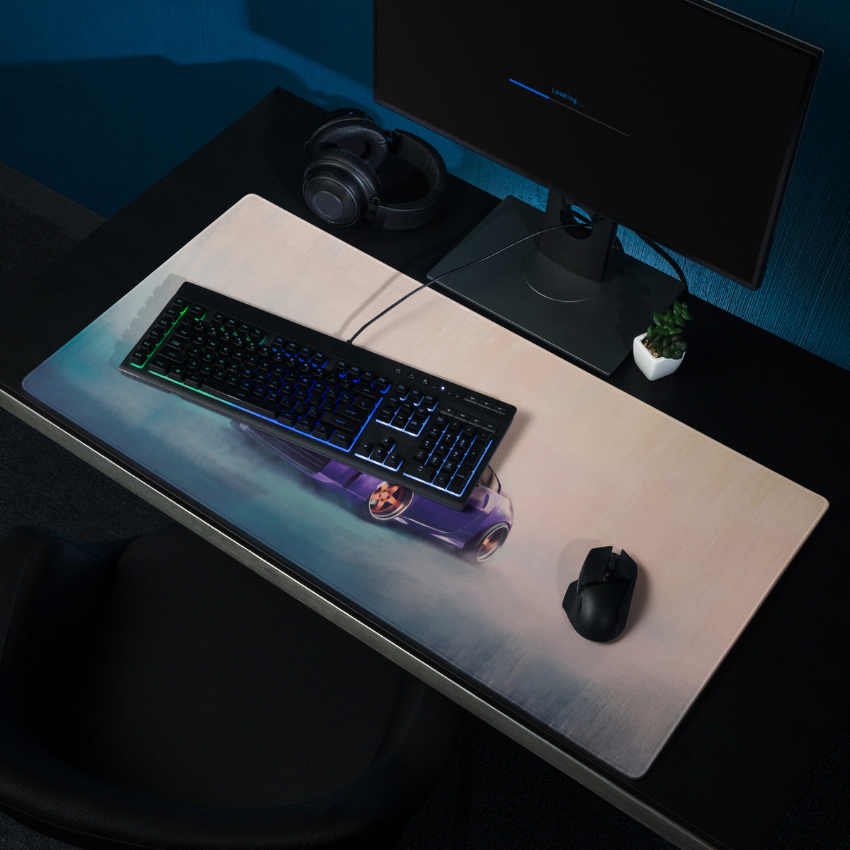Nissan 350Z Inspired Deep Purple Stance Desk Mat – High-Precision XL Gaming Mousepad