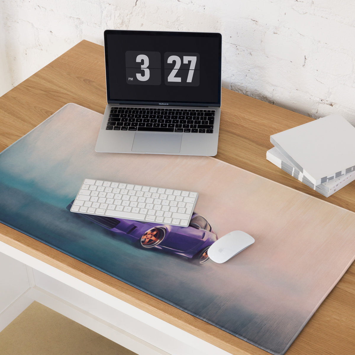 Nissan 350Z Inspired Deep Purple Stance Desk Mat – High-Precision XL Gaming Mousepad
