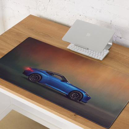 Nissan Z Inspired Seiran Blue Coupe Desk Mat – Low-Friction Cloth Setup Mousepad