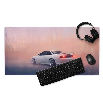 Nissan Silvia Inspired Pearl White S14 Zenki Desk Mat – High-Precision XL Gaming Mousepad