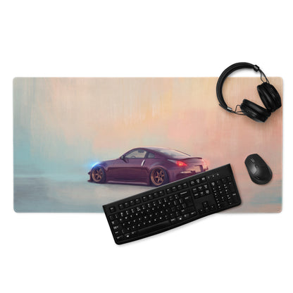 Nissan 350Z Inspired Deep Purple Bronze Rim Desk Pad – Extended Non-Slip PC Mouse Mat