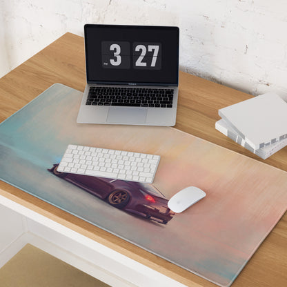 Nissan 350Z Inspired Deep Purple Bronze Rim Desk Pad – Extended Non-Slip PC Mouse Mat