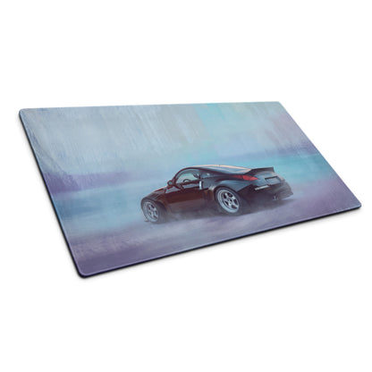 Nissan 350Z Inspired Midnight Black Stance Rear Desk Pad – Ultra-Glide Stitched Edge Gaming Mouse Mat