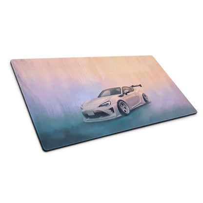 Toyota 86 Inspired Halo White Widebody GT Wing Desk Pad – Extended Non-Slip PC Mouse Mat