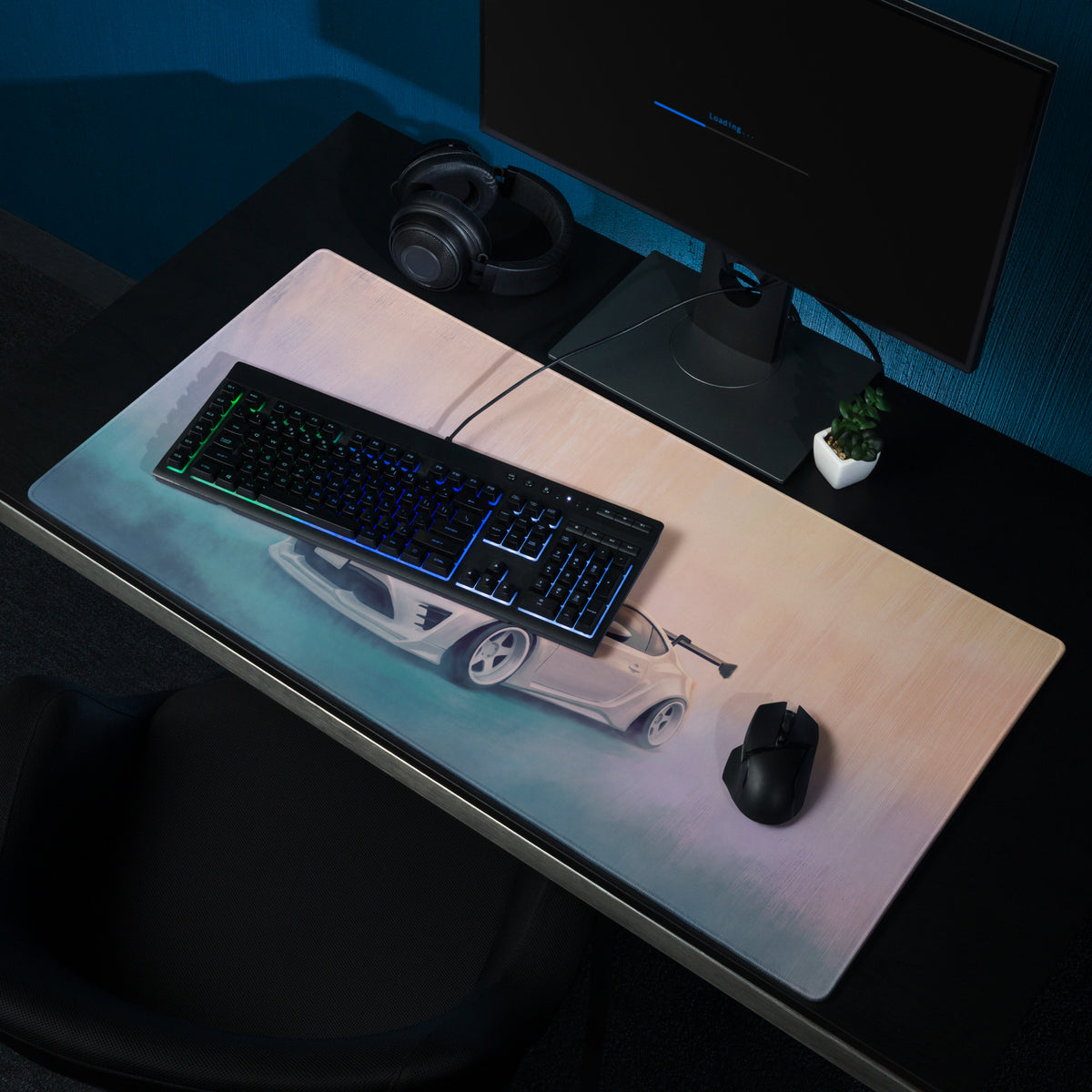 Toyota 86 Inspired Halo White Widebody GT Wing Desk Pad – Extended Non-Slip PC Mouse Mat