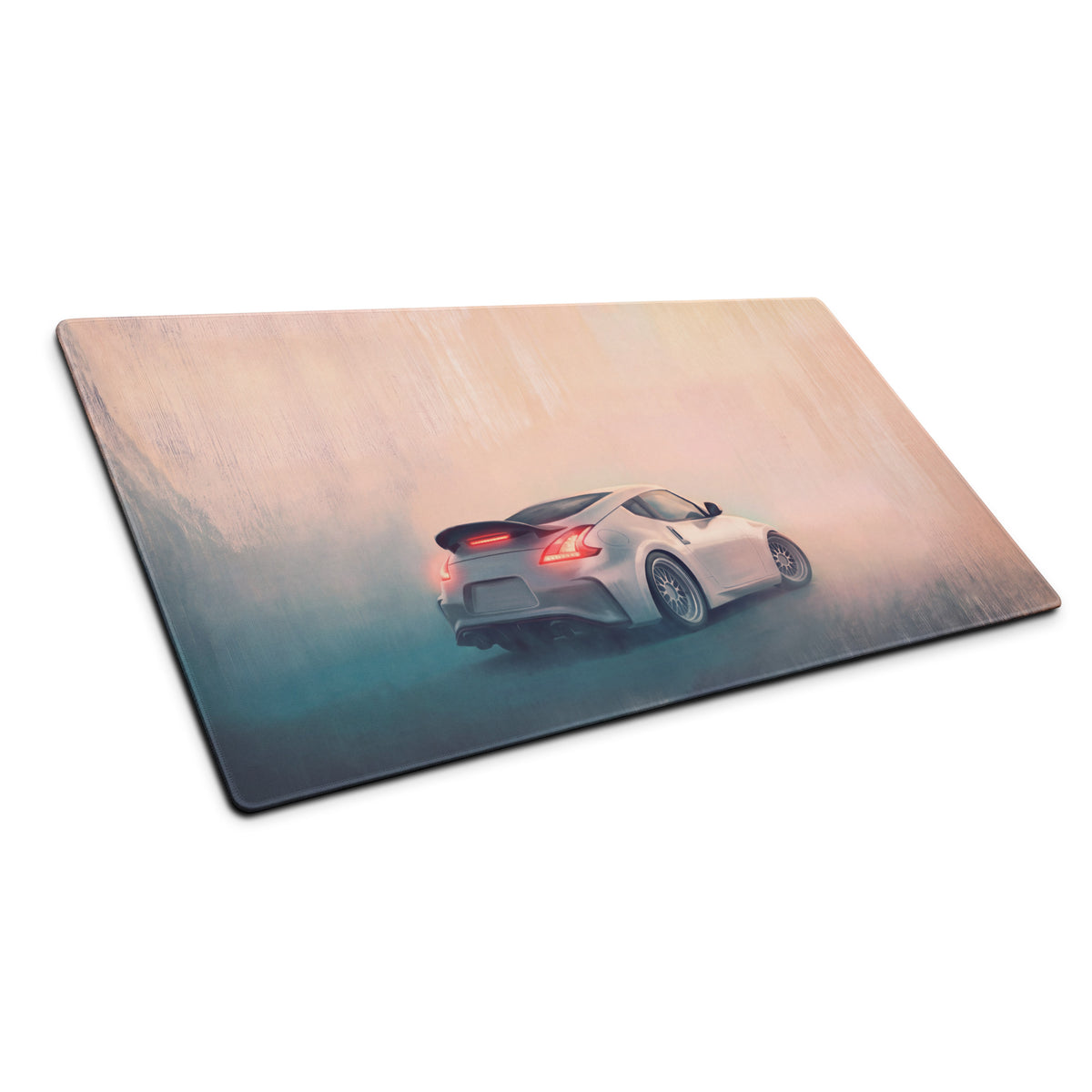 Nissan 370Z Inspired Pearl White Rear Ducktail Desk Pad – Extended Non-Slip PC Mouse Mat