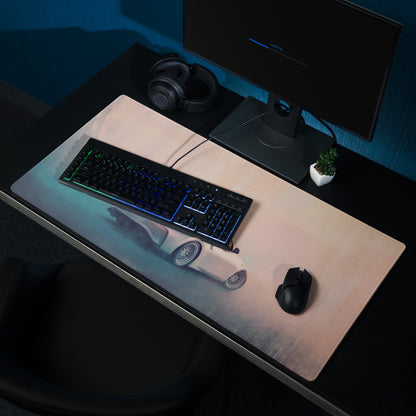 Nissan 370Z Inspired Pearl White Rear Ducktail Desk Pad – Extended Non-Slip PC Mouse Mat