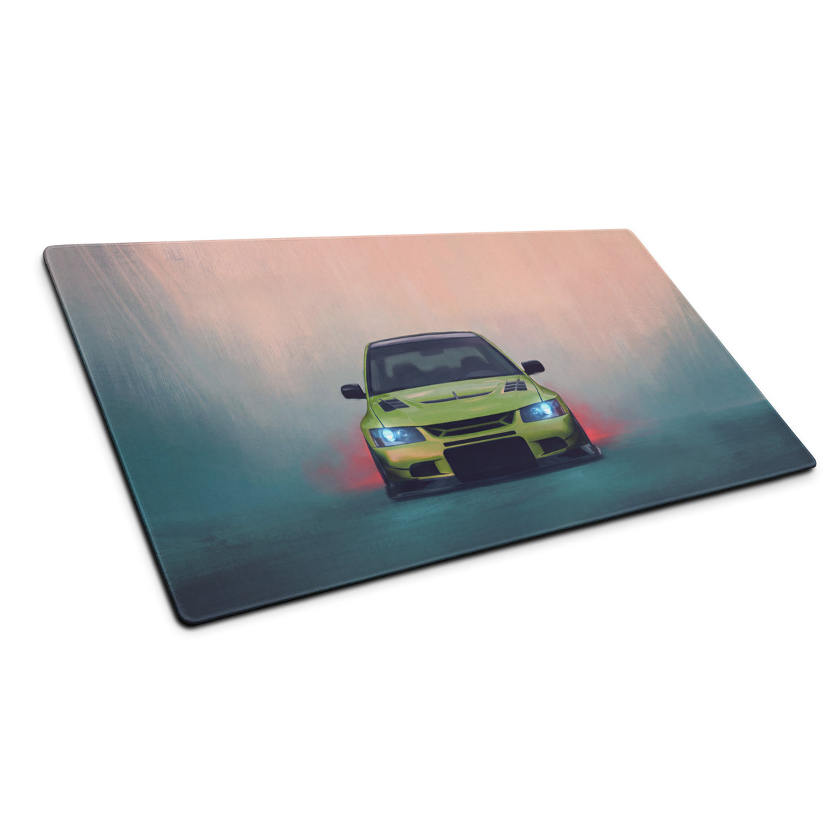 Mitsubishi Lancer Evolution Inspired Acid Green Evo IX Frontal Desk Mat – High-Precision XL Gaming Mousepad