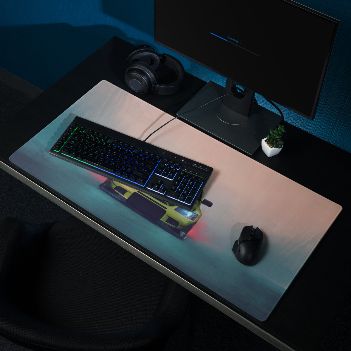 Mitsubishi Lancer Evolution Inspired Acid Green Evo IX Frontal Desk Mat – High-Precision XL Gaming Mousepad