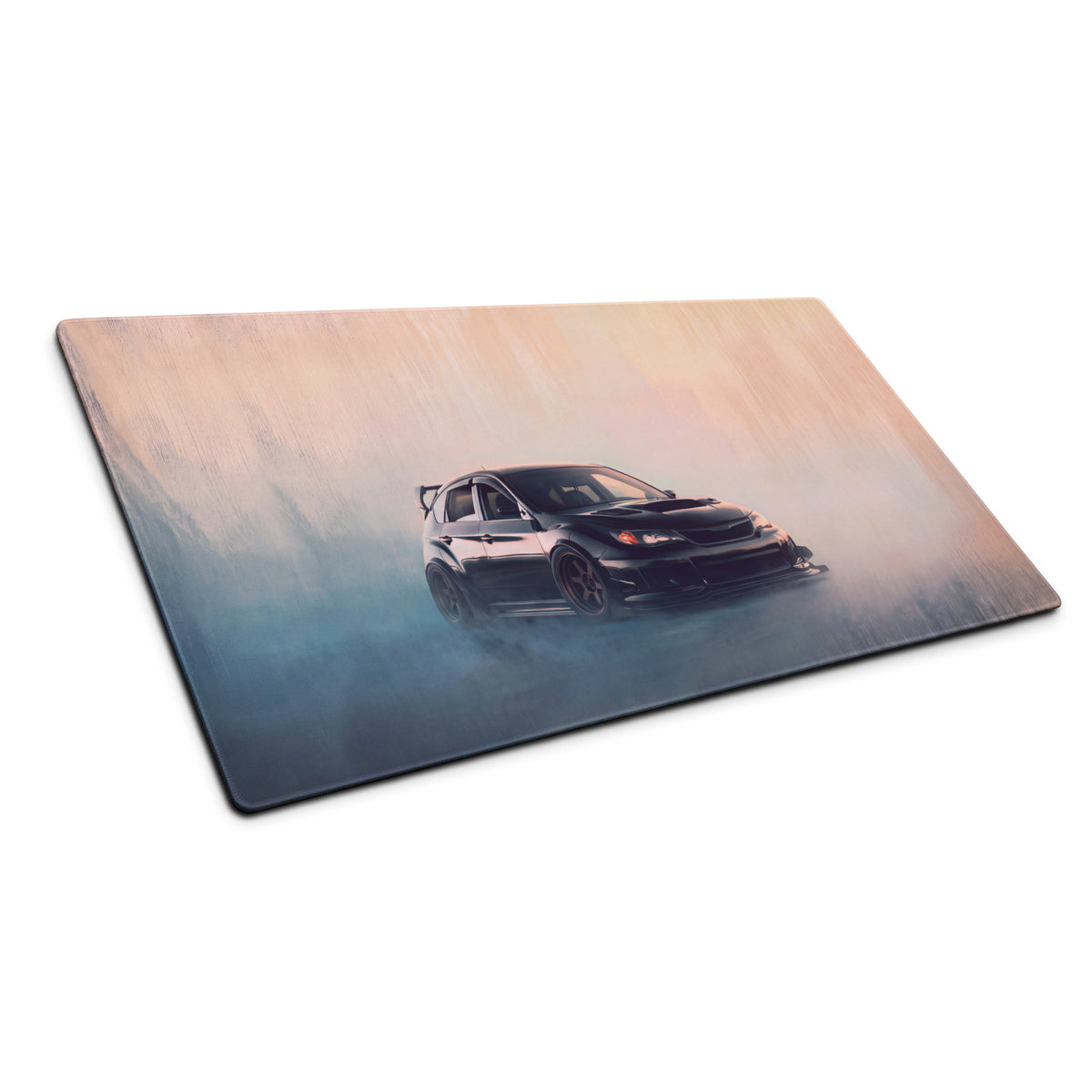 Subaru Impreza WRX STI Inspired Crystal Black Hatch Desk Pad – Ultra-Glide Stitched Edge Gaming Mouse Mat