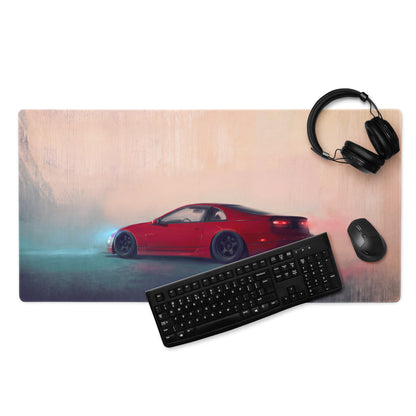 Nissan 300ZX Inspired Crimson Red Z32 Rear Profile Desk Pad – Extended Non-Slip PC Mouse Mat