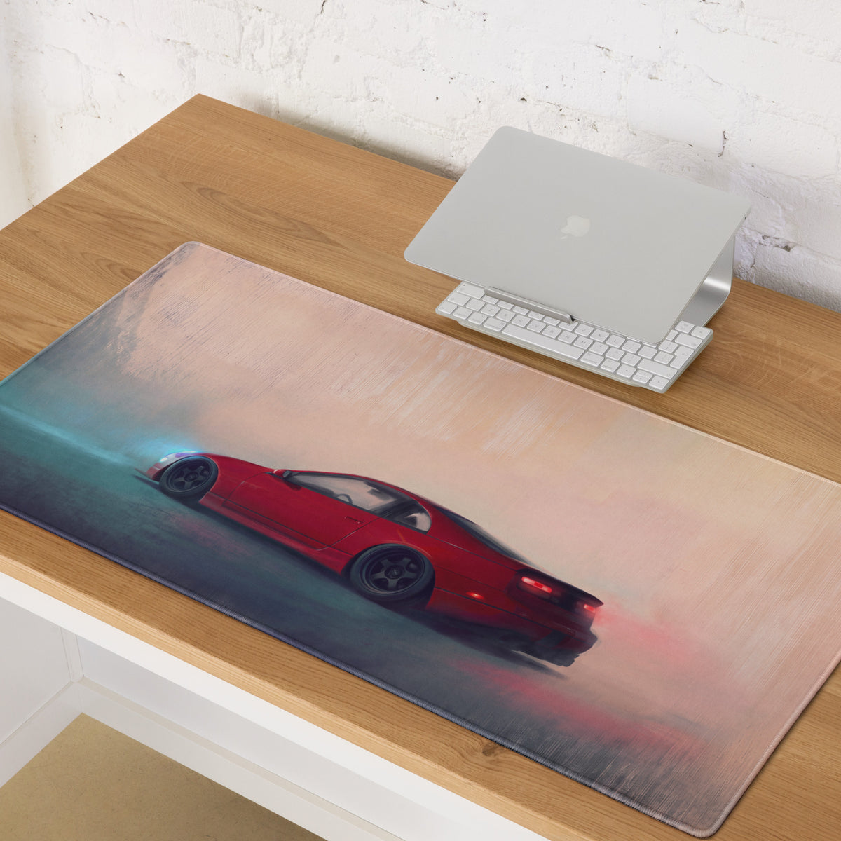 Nissan 300ZX Inspired Crimson Red Z32 Rear Profile Desk Pad – Extended Non-Slip PC Mouse Mat