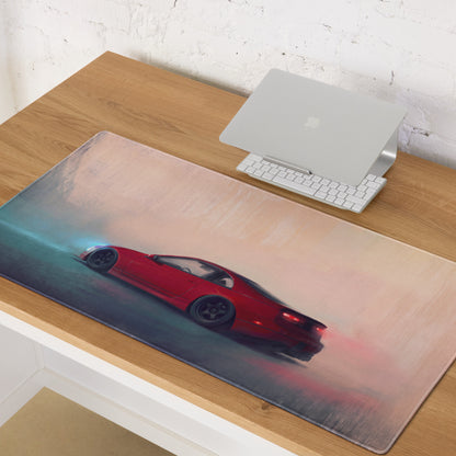 Nissan 300ZX Inspired Crimson Red Z32 Rear Profile Desk Pad – Extended Non-Slip PC Mouse Mat