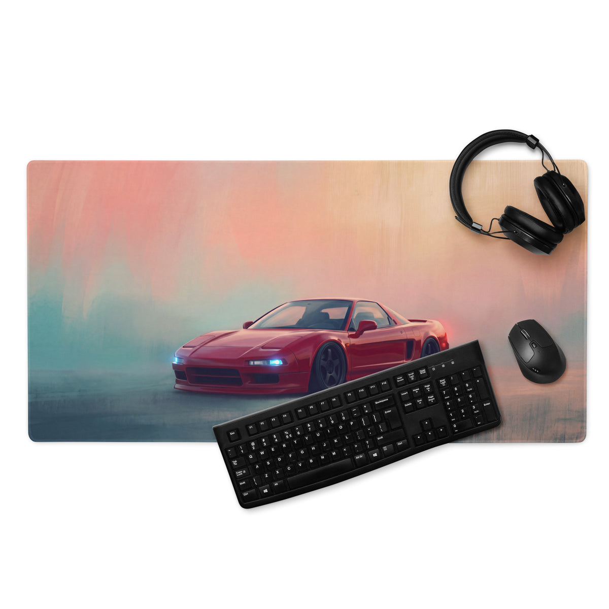 Honda NSX Inspired Formula Red Pop-Up NA1 Desk Mat – Low-Friction Cloth Setup Mousepad