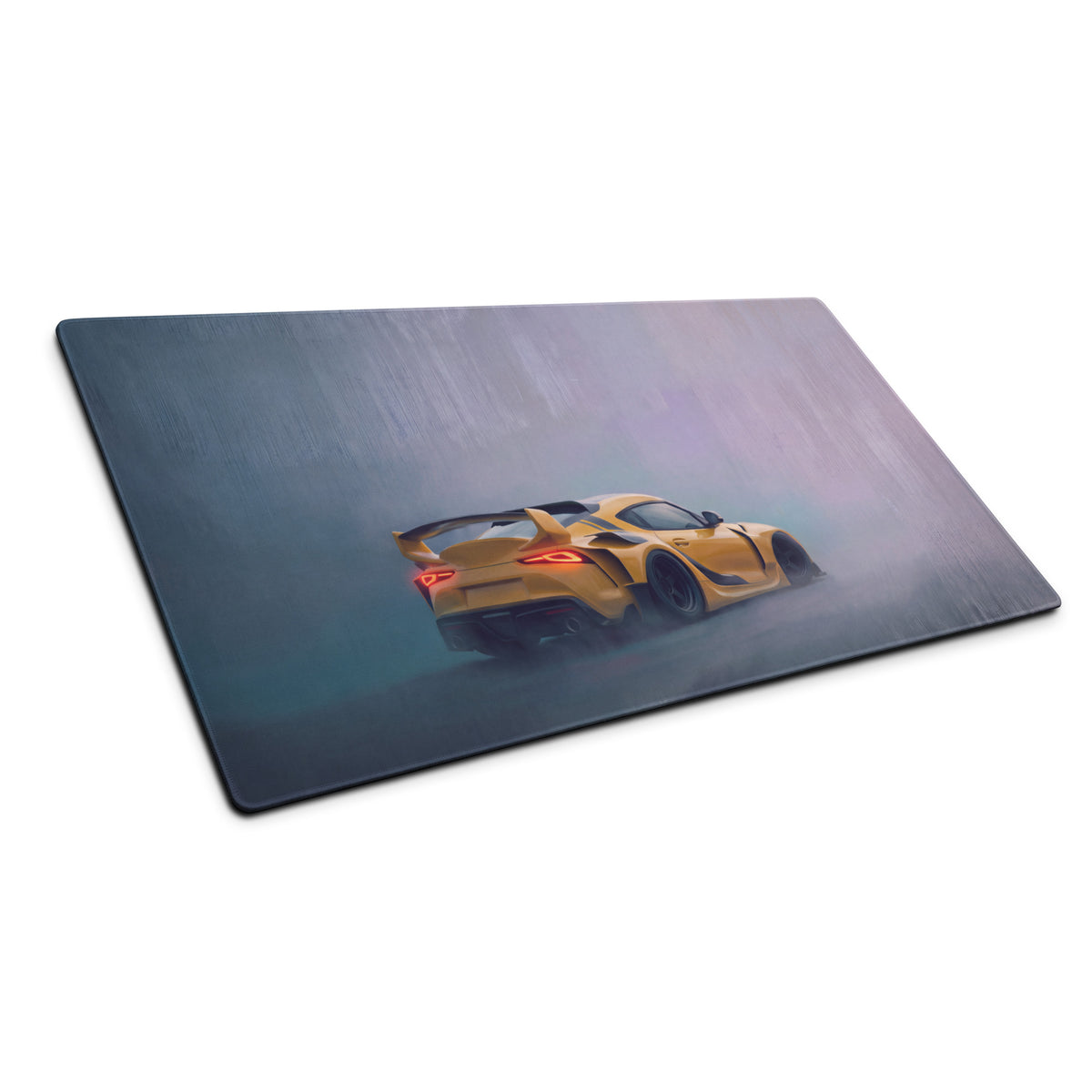 Toyota GR Supra Inspired Lightning Yellow GT Wing Desk Pad – Extended Non-Slip PC Mouse Mat