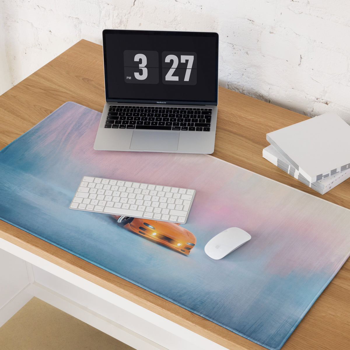 Mazda RX-7 Inspired Competition Orange FD Fog Desk Mat – Low-Friction Cloth Setup Mousepad