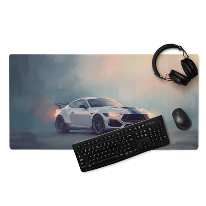 Ford Mustang Inspired Oxford White GTD Desk Mat – High-Precision XL Gaming Mousepad