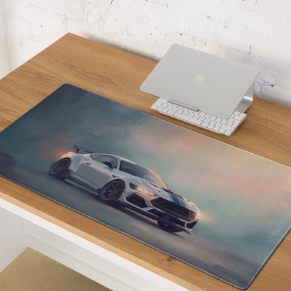Ford Mustang Inspired Oxford White GTD Desk Mat – High-Precision XL Gaming Mousepad